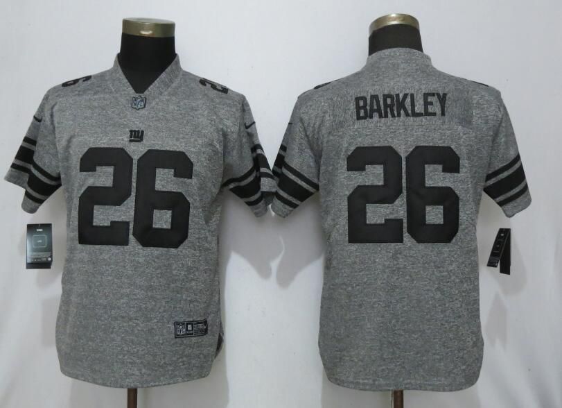 Women New York Giants #26 Barkley Gray 2019 Nike Vapor Untouchable Stitched Gridiron Gray Limited NFL Jerseys->women nfl jersey->Women Jersey